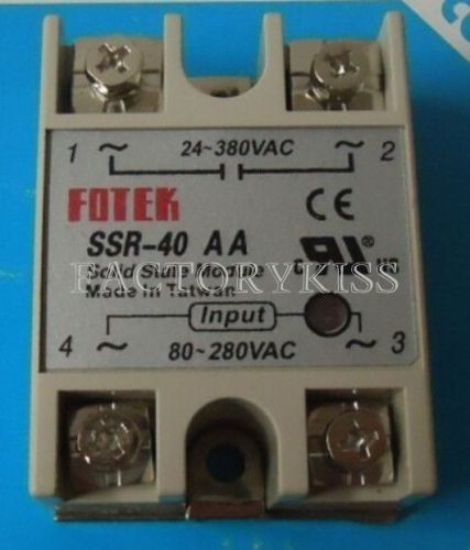 Single Phase Solid State Relay SSR-40AA 24-380VAC 80-280VAC Colour White IND