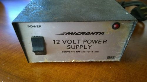 Micronta 12 Volt Power Supply Converts 120 VAC TO 12VDC