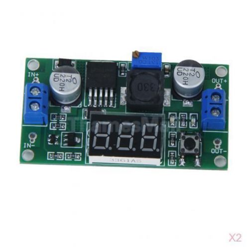 2x Adjustable Step-down DC-DC Power Module Board w/ Voltmeter Display 1.25V~37V