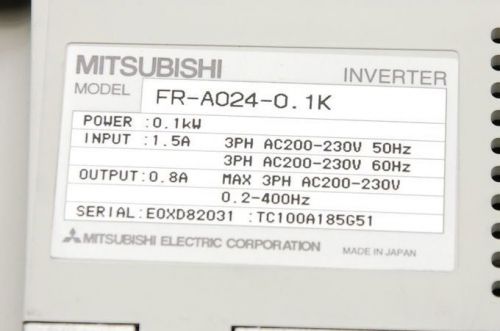 MITSUBISHI INVERTER FR-A024-0.1K  FRA02401K