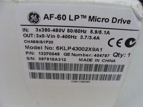 NIB GE AF-60LP MICRO DRIVE .75KW  1.0HP  6KLP43001X9A1