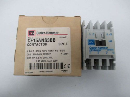 New cutler hammer ce15ans3bb 240v-ac 5hp 7a amp contactor d379087 for sale