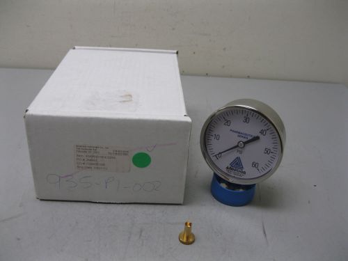 Anderson pharmaceutical 0-60 psi pressure gauge 1-1/2&#034; tri-clamp new f20 (1701) for sale