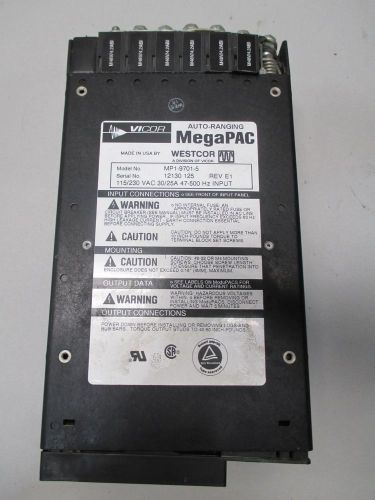 WESTCOR MP1-9701-5 MEGAPAC AUTO-RANGING 115/230V-AC 30/25A POWER SUPPLY D434790