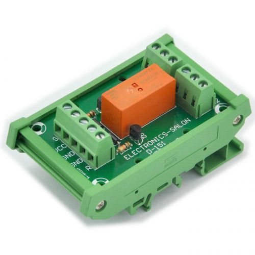 Bistable DPDT 8 Amp Relay Module, DC24V Coil, with DIN Rail Carrier Housing