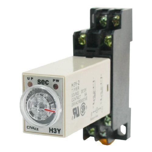 DC 12V H3Y-2 0-60Seconds Power on Timer Time Delay Relay w Base Socket