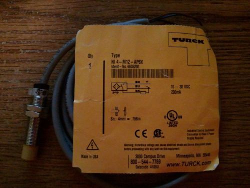 Turck proximity sensor w/potted in cable, 12 mm Chrome Plated Brass, 3 wire PNP