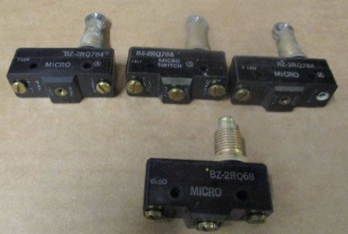 (LOT OF 4)  3 - MICRO SWITCH BZ-2RQ784 &amp; 1 - MICRO BZ-2RQ68 *USED*