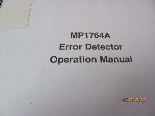 ANRITSU MP1764A Error Detector Operation Manual