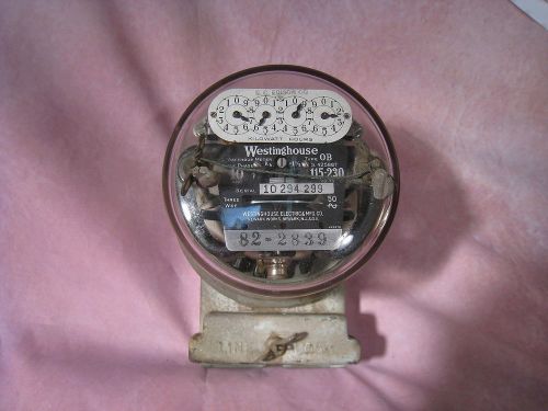 Vintage westinghouse type ob 115-230 10 amp 3-wire watthour meter so cal edison for sale