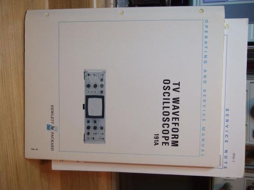 HP 191A TV Waform Oscilloscope Manual