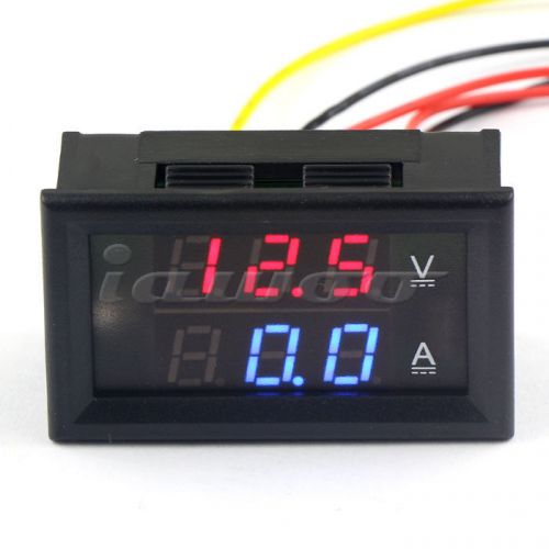Mini Digital DC Ammeter Voltmeter Dual LED Panel Meter 300V Voltage 100A Current