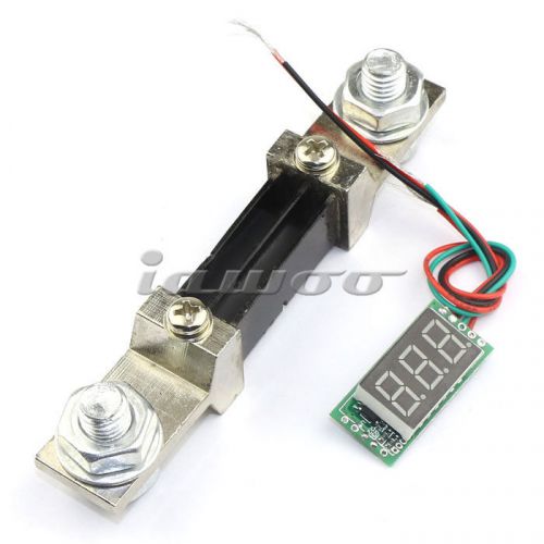 Mini 0-300A DC Current Amp Meter Digital Ammeter Panel Yellow LED+Amperage Shunt