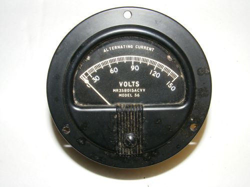 Simpson Electric Volt Meter -  Model 56 MR-35  (Black Face)