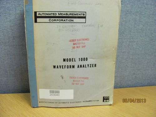 Automated measurements model 1000: waveform analyzer - instruction manual #17446 for sale