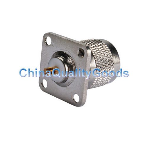 N type connector 4 hole panel mount male with solder cup nickel for sale