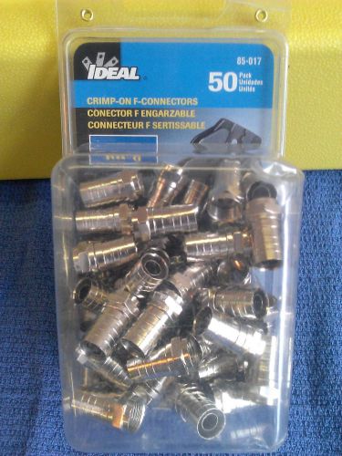 Ideal 85-017 F-Type Coax Connectors 50 piece pack Cable TV RG-6 RG6 *Brand New*