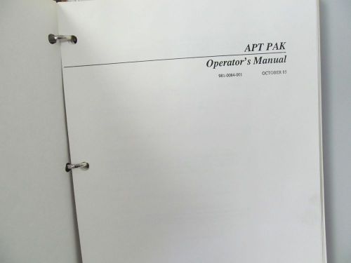 Data I/O  APT Pak Operator&#039;s Manual w/schematics