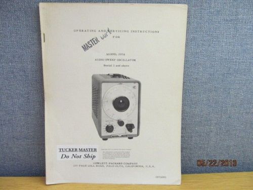 Agilent/hp 207a audio sweep oscillator operating servicing instructions/sc s#1 for sale