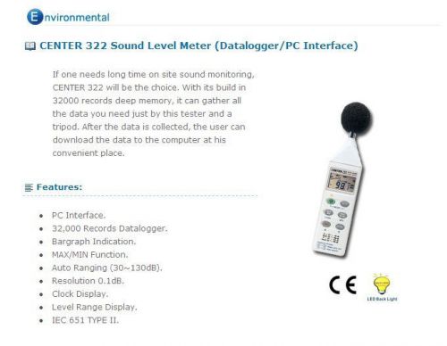 CENTER 322 - Sound Level Meter (Datalogger)