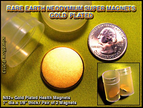 Super high pull magnets 1&#034;x 1/8th&#034; x 2 pieces n52+ rated - homeopathic healthaid for sale
