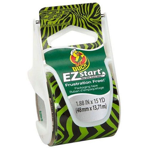 Duck Tape EZ Start Frustration Free Packaging Tape Lime Zebra Pattern 283202