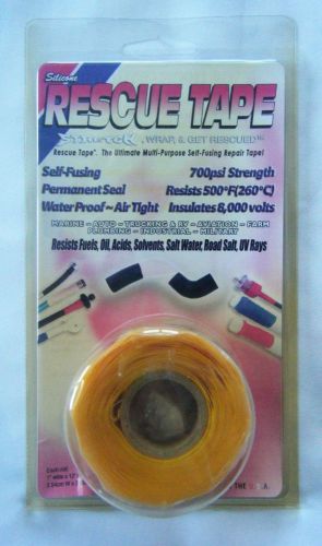 Silicone Rescue Tape  Self-fusing Repair Tape 1 inch wide by 12 feet long Yellow
