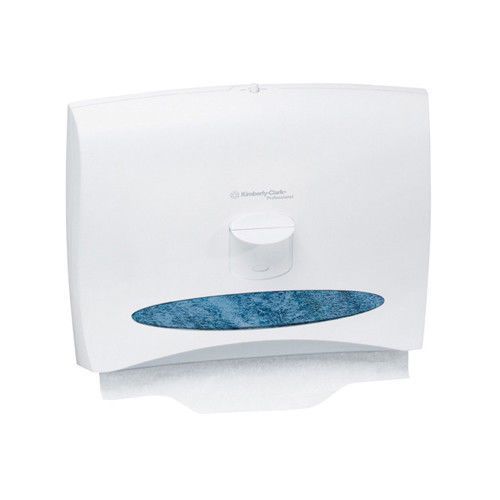 Kimberly-clark windows toilet seat cover dispenser in white pearl plastic for sale