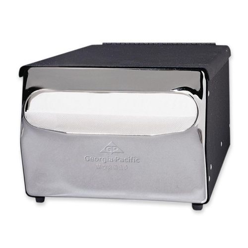 Georgia-pacific mornap cafeteria model napkin dispenser - black, chrome for sale