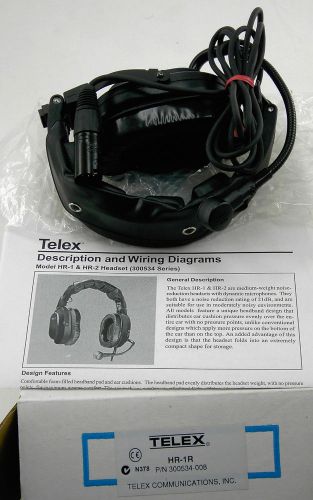 Telex rts hr-1headset with flexible dynamic boom microphone for sale