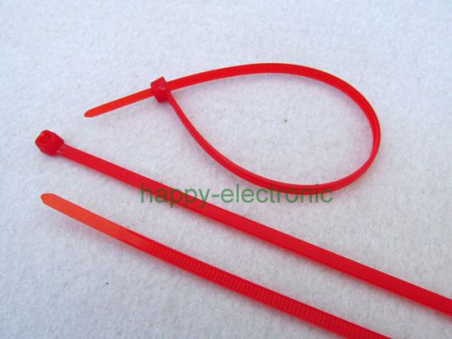 1000pcs red 200mm(8&#034;) x 3.6mm cable ties zip tie wraps bases for sale