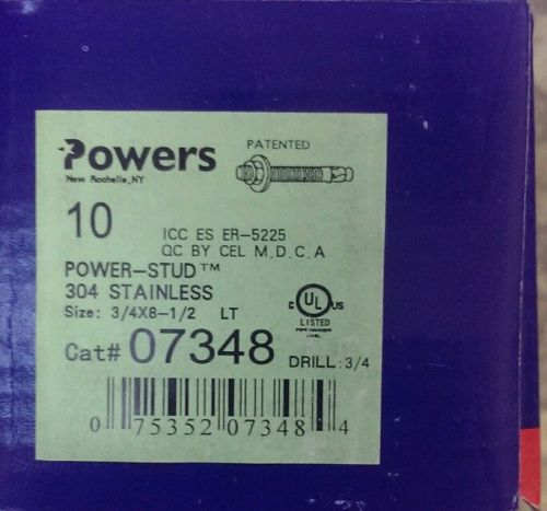 Powers fasteners power-stud stainless steel 3/4 x 8 1/2 long thread anchors for sale