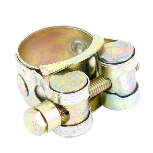 NEW 23mm to 25mm Pipe Hose Clamp Clip Fastener Brass Tone