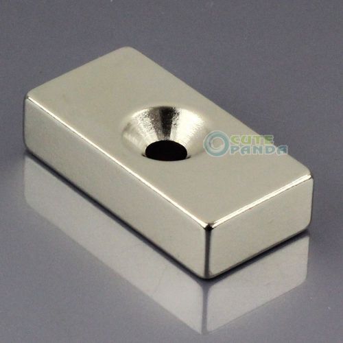 Strong N50 Block Countersunk Magnets 40 x 20 x10mm Hole 5mm Rare Earth Neodymium
