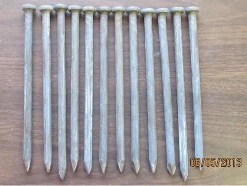 12 pcs 8&#034; x 3/8&#034;  Galvanized Steel Nails, Spikes, Landscaping Stake, Forming
