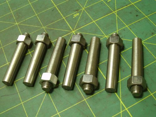 (7)threaded taper dowel pins #7 x 1 3/4&#034; large end dia 0.407 3/8-24 thrds #52244 for sale