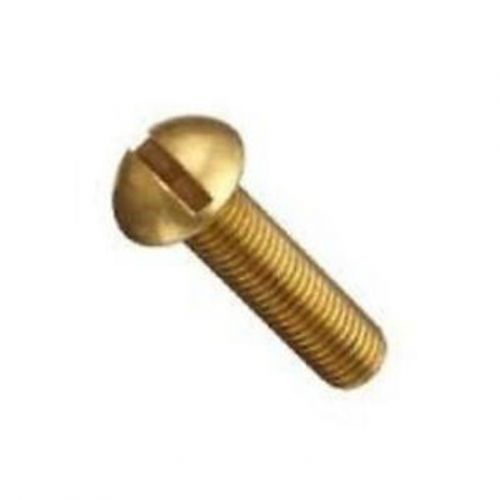 Brass round head slotted machine screws 3/8&#034;-16 x 1&#034; new pack of 4 for sale