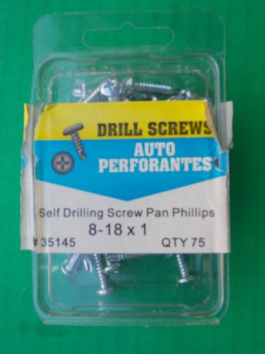 HILLMAN AUTO SELF DRILLING SCREW Pan Phillips 8-18 x 1&#034; 1 Package Of 73 NEW