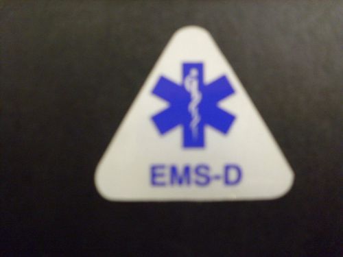 MEDICAL TRIANGLE EMS-D  DECAL STICKER WHITE  REFLECTIVE W/STAR OF LIFE