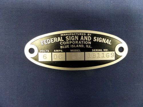 Federal Sign and Signal 18 Solar Ray &amp; 19 Propello Ray 6 Volt Replacement Badge