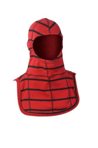 Majestic firefighter nomex blend flash hood, pac ii, new-red with spider stripes for sale