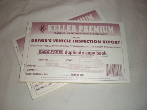 QTY 2 J.J. Keller 115B Duplicate Carbonless Drivers Vehicle Inspection Report