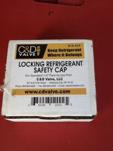 C &amp; d valve safety refrigerant locking caps 50 ct box new hvac for sale