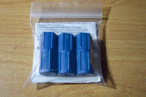 LOT OF 6 LOW-SIDE R134a Service Port Cap BLUE / Set of 6  FITS MOST CARS