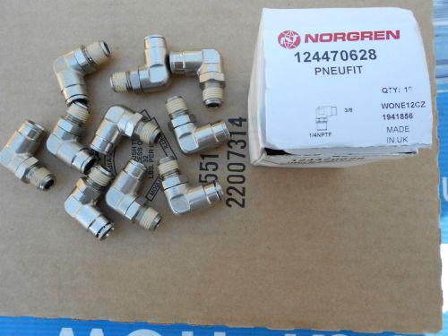 NORGREN S.S. PNEUFIT SWIVEL ELBOW FITTINGS (10) IN BOX 1/4&#034; MPT X 3/8&#034; O.D. PUSH
