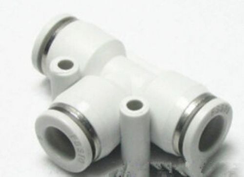 5pcs pe-12 equal tee connector 12mm to 12mm air pneumatic push in t fitting for sale