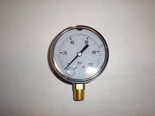 New hydraulic liquid filled pressure gauge 0-100 psi for sale