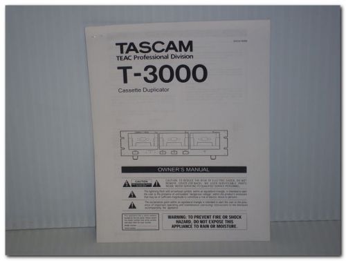TASCAM T-3000 T3000 CASSETTE DUPLICATOR TEAC DIVISION OWNER&#039;S MANUAL