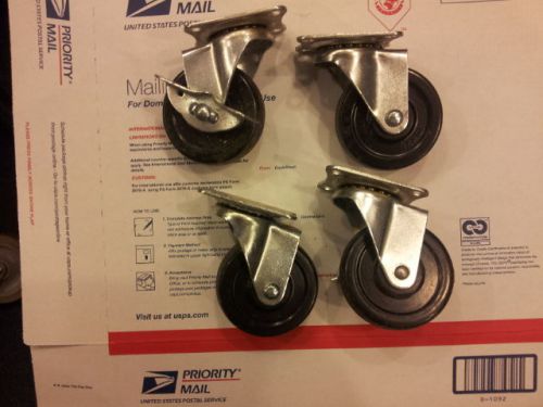Set of 4 -3&#034; x1&#034; Plastic casters  used