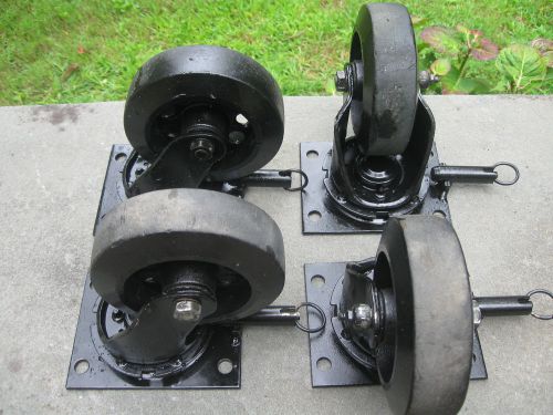 Set of 4 heavy duty swivel casters  (1500 lbs cap ea )  made in usa for sale
